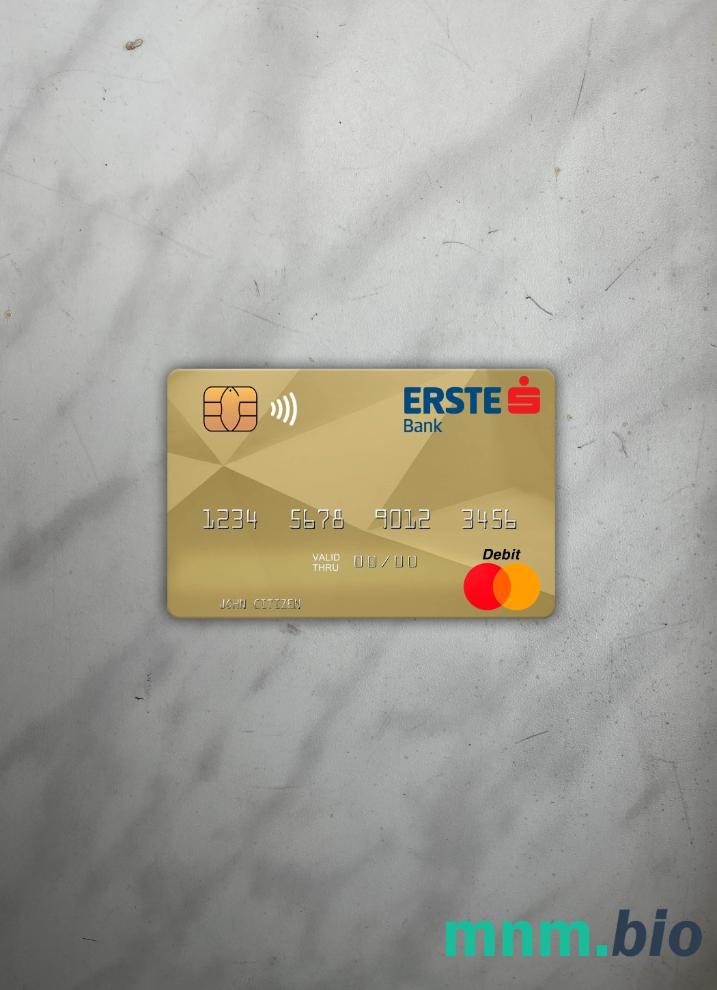 Hungary Erste bank wygląd zdjęcia mastercard skan PSD + zdjęcie